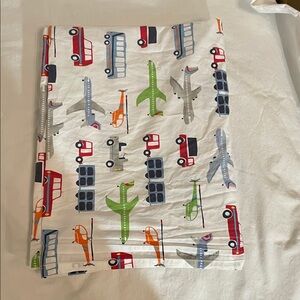 Pottery Barn Kids Brody Transportation Print twin flat sheet.